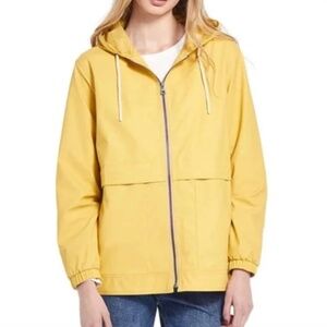 Original Weatherproof Vintage Yellow Hooded Rain Jacket